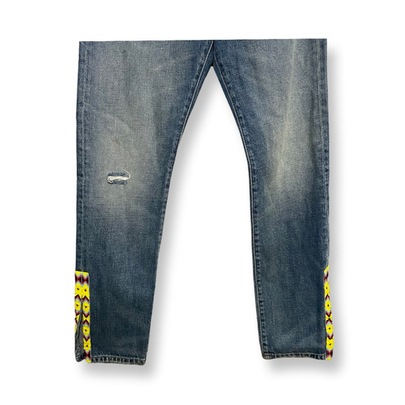 Polo Ralph Lauren Skinny Jeans High Waisted Slim Fit Beaded Slits Blue W 26 NWT - Picture 4 of 11